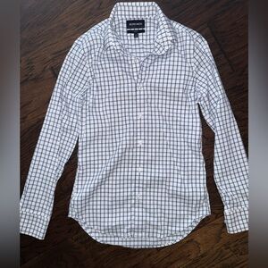 Men’s Bonobos “Tailored Fit” White and Navy Grid Shirt size Small